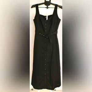 ✨PAIGE Black Button-Front Midi Dress | Belted | NWT | Size 6✨